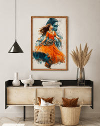 Shiv Parvati Canvas Painting Detail View