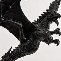 Dragon Breathing Fire Lamp Decorative Figurine with Fire Bowl Base | Fantasy Tabletop Decor