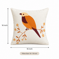 Bird Embroidered Cushion Covers for Sofa & Bed – Set of 2