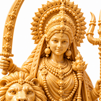 Goddess Durga Riding Lion Idol | Intricate Spiritual Home Décor | Pooja Mandir Showpiece