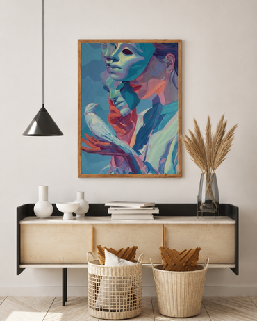 Abstract Surreal Woman Canvas Wall Art
