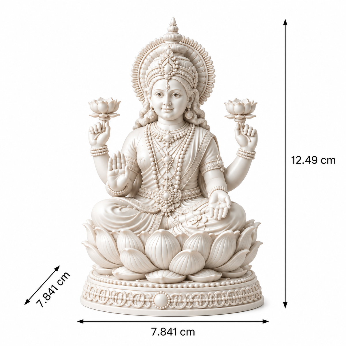 Goddess Lakshmi Statue for Home Decor | Lotus Seated Decorative Idol & Spiritual Showpiece