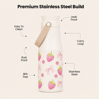 Berry Bow Bottle — Leakproof & Insulated 500 ML - Memories InsiteBERRY BOW BOTTLE MILK WHITE 500 ML