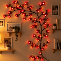 MEMORIES INSITE® RED ROSE TREE BRANCH WALL LIGHT