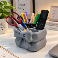Bow Design Desk Organizer | Multi-Purpose Holder | Tabletop Storage Organizer