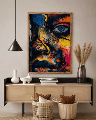 Colorful Graffiti Face Canvas Painting - Memories InsiteSHIV TANDAV DANCE FRAME -4