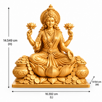 Goddess Lakshmi  Idol with Lotus & Coin Details | Spiritual Home Décor | Pooja Mandir