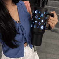Good Vibes Only Tumbler – Evil Eye Designed Tumbler Blue