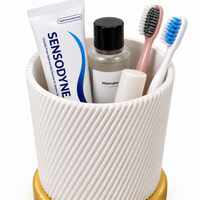 Rotating Bathroom Organizer | Multi-Purpose Toothbrush, Cosmetic & Countertop Storage Holder
