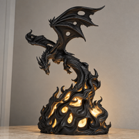 Dragon Flame Table Decor | Fantasy Dragon Decorative Showpiece | Mythical Home Décor