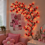 MEMORIES INSITE® RED ROSE TREE BRANCH WALL LIGHT