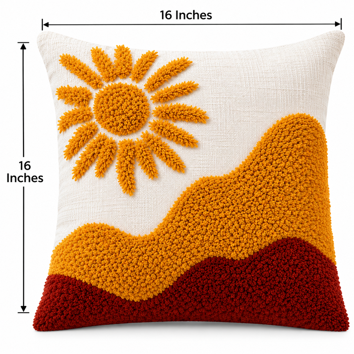 Sunshine Tufted Cushion Covers – Set of 2, 16 × 16 Inch