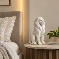 Geometric Lion Statue for Home Decor | Modern Decorative Animal Showpiece