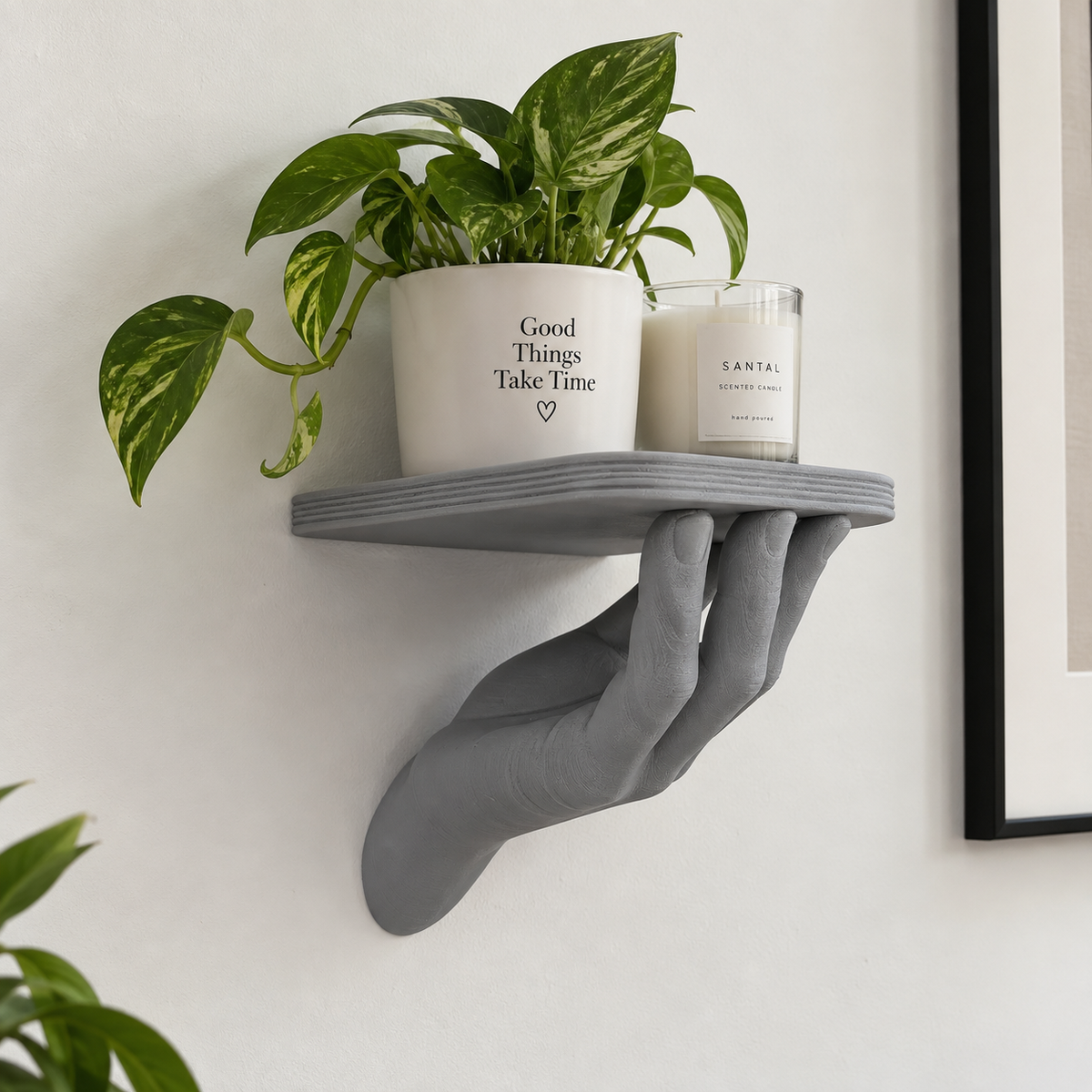 Hand Shaped Floating Wall Shelf | Decorative Wall Mounted Display Shelf | Home Decor