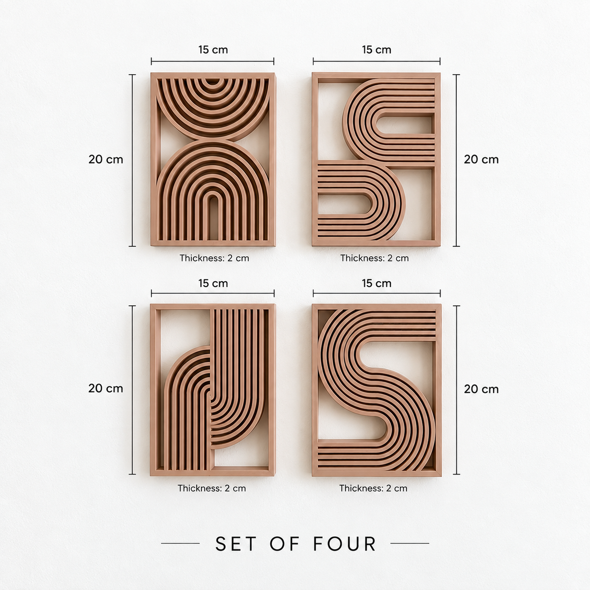 Modern Abstract Wall Decor | Geometric Line Art Wall Panels | Decorative Home Wall Art