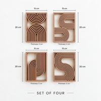 Modern Abstract Wall Decor | Geometric Line Art Wall Panels | Decorative Home Wall Art