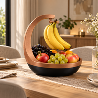 Banana Holder with Fruit Bowl | Hanging Banana Stand & Multi-Purpose Fruit Storage Basket