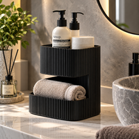Storage Organizer with 2 Compartments | Multipurpose Countertop Organizer | Toiletry Holder