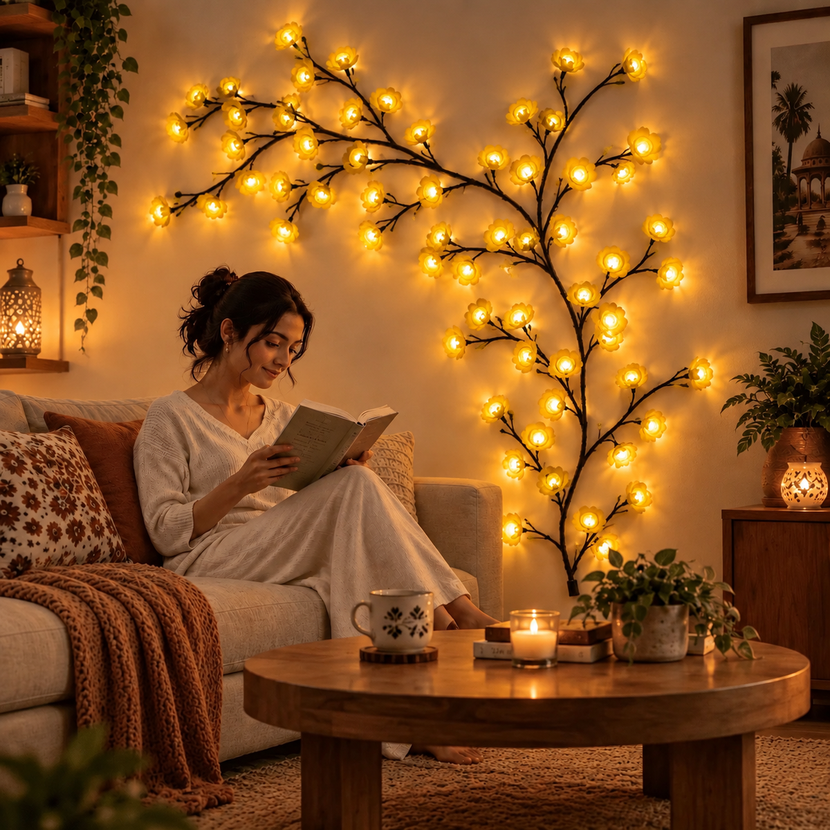 MEMORIES INSITE® YELLOW ROSE TREE BRANCH WALL LIGHT