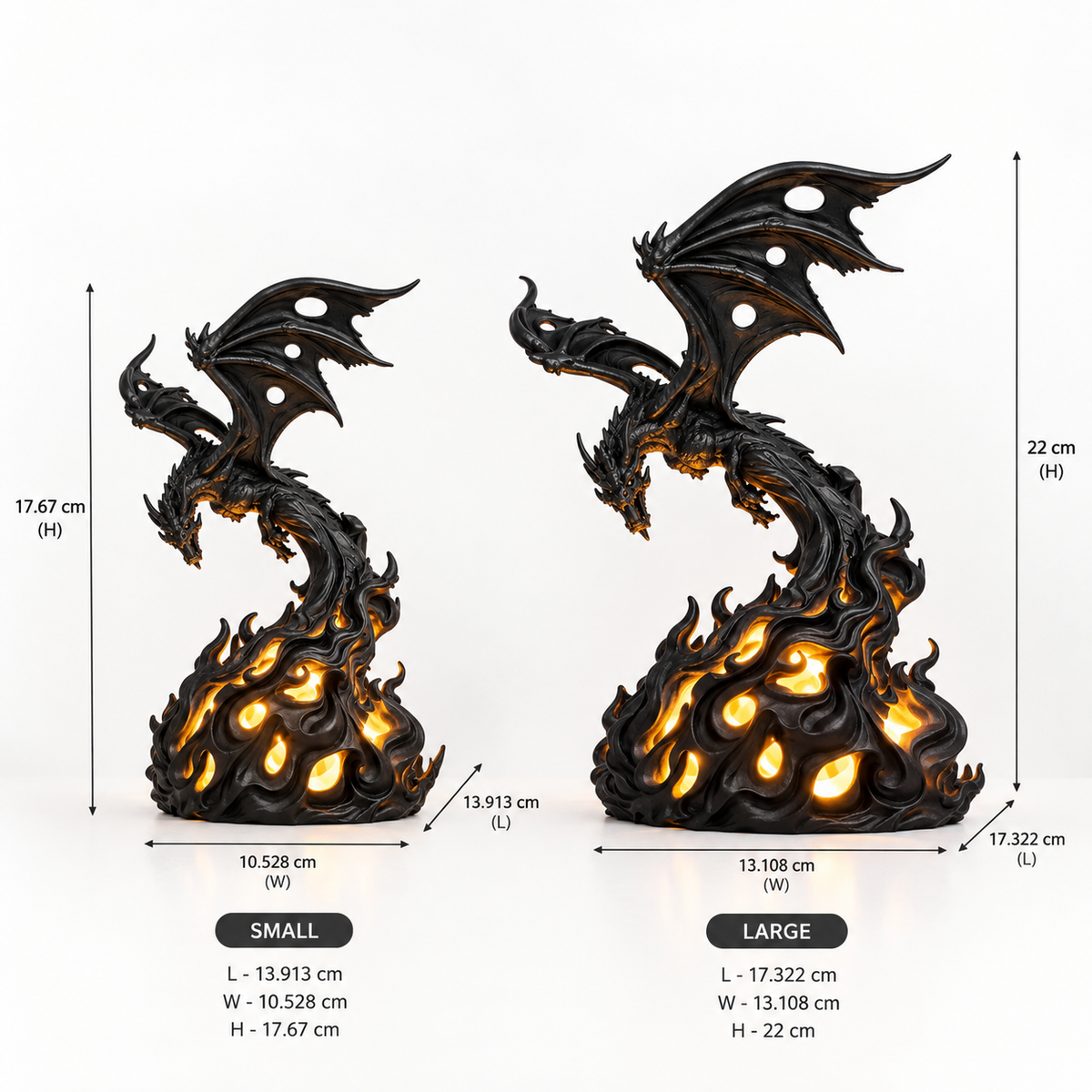 Dragon Flame Table Decor | Fantasy Dragon Decorative Showpiece | Mythical Home Décor