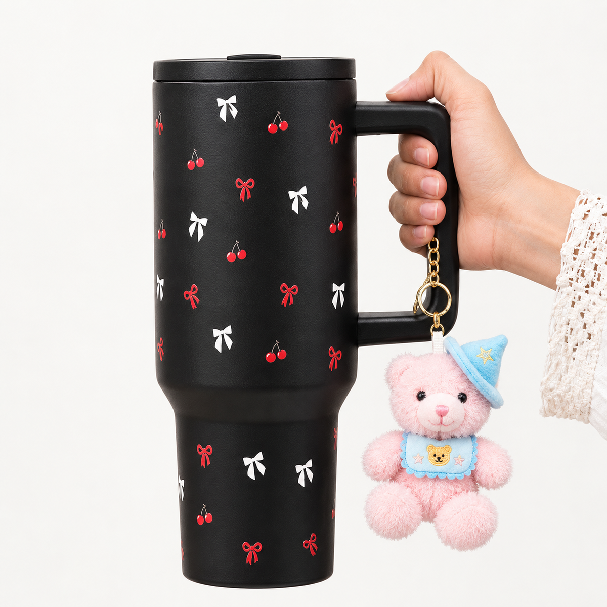 Cherry Daze  🍒 Leakproof Stainless Steel Tumbler in Black