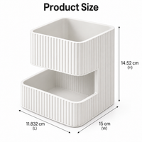 Storage Organizer with 2 Compartments | Multipurpose Countertop Organizer | Toiletry Holder