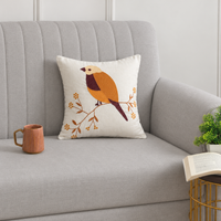 Bird Embroidered Cushion Covers for Sofa & Bed – Set of 2