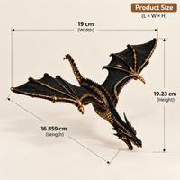 Dragon Breathing Fire Lamp Decorative Figurine with Fire Bowl Base | Fantasy Tabletop Decor