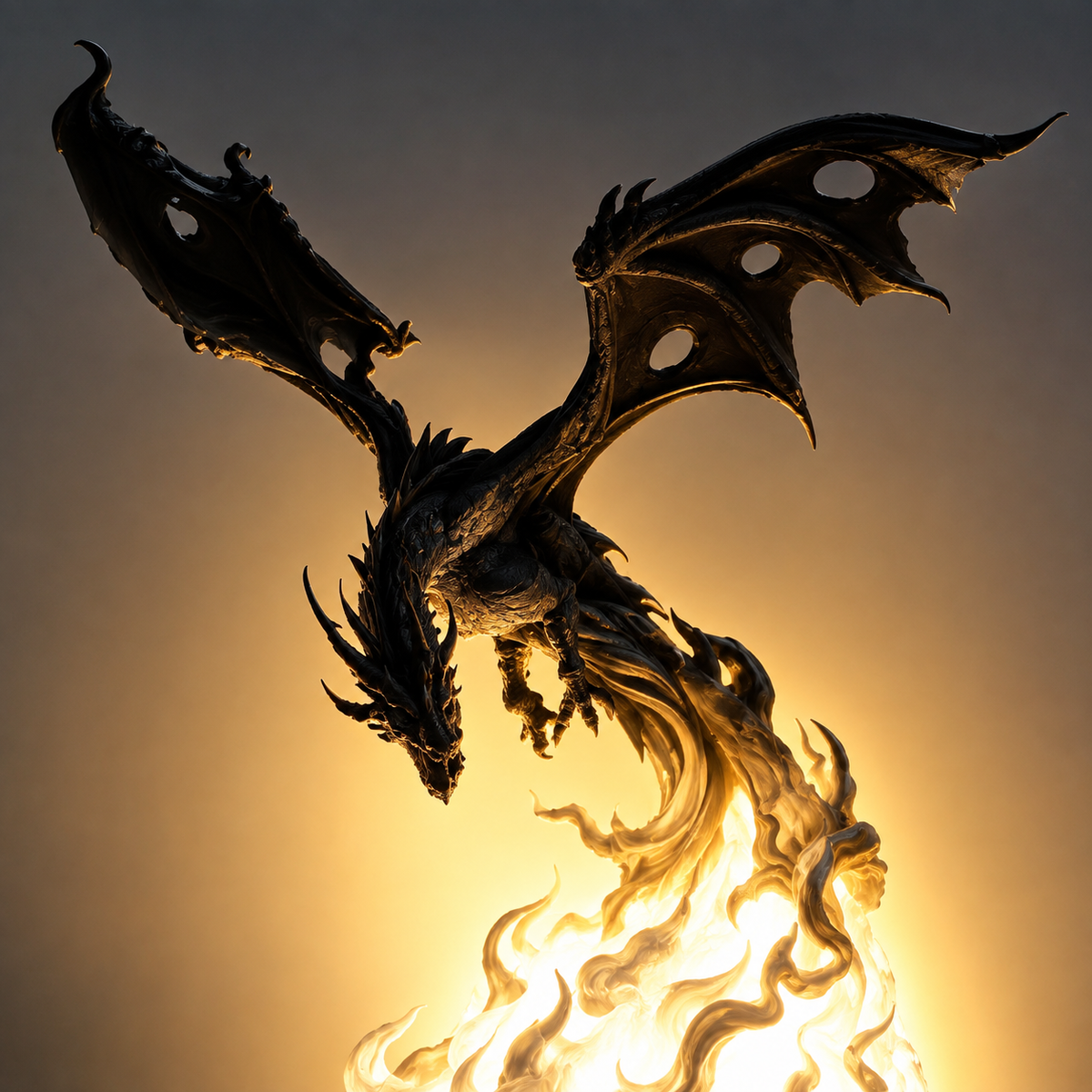 Dragon Flame Table Decor | Fantasy Dragon Decorative Showpiece | Mythical Home Décor