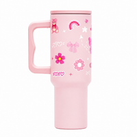 Cute Pink Kawaii Travel Insulated Tumbler