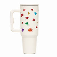 Rainbow Heart Cream Color Tumbler
