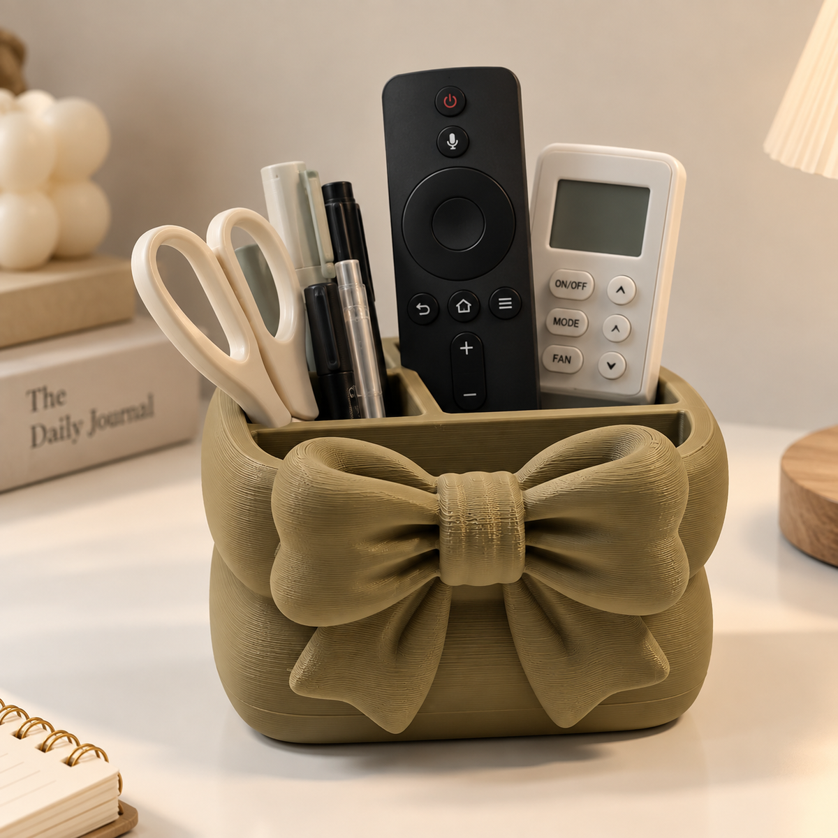 Bow Design Desk Organizer | Multi-Purpose Holder | Tabletop Storage Organizer