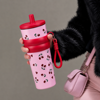 Cherry Blossom Stainless Steel Insulated Tumbler with Straw & Carry Loop
