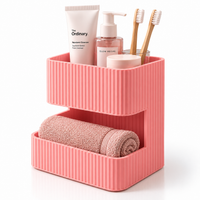 Storage Organizer with 2 Compartments | Multipurpose Countertop Organizer | Toiletry Holder