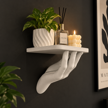 Hand Shaped Floating Wall Shelf | Decorative Wall Mounted Display Shelf | Home Decor