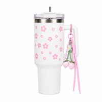 Personalized Pink Daisy Stainless Steel Tumbler