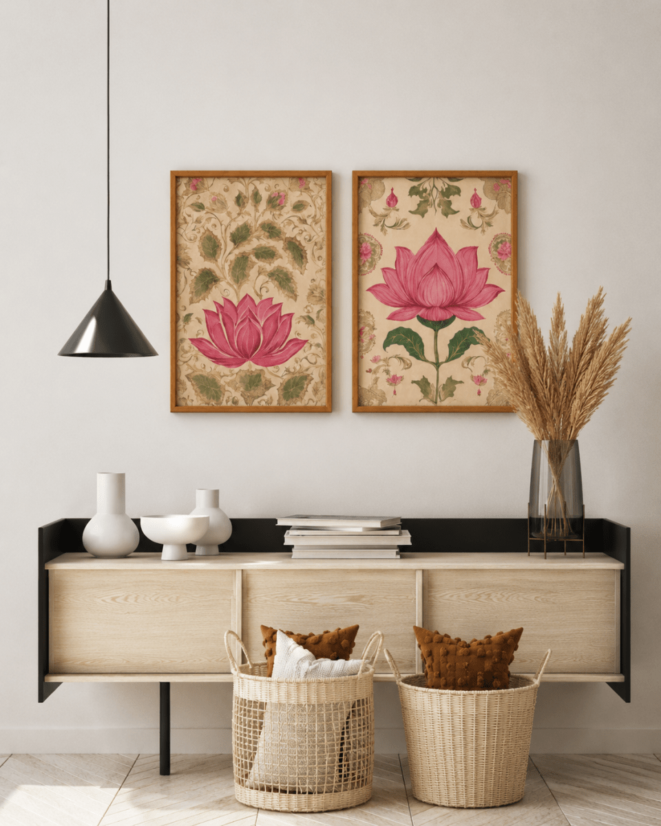 Premium lotus flower canvas painting wall decor