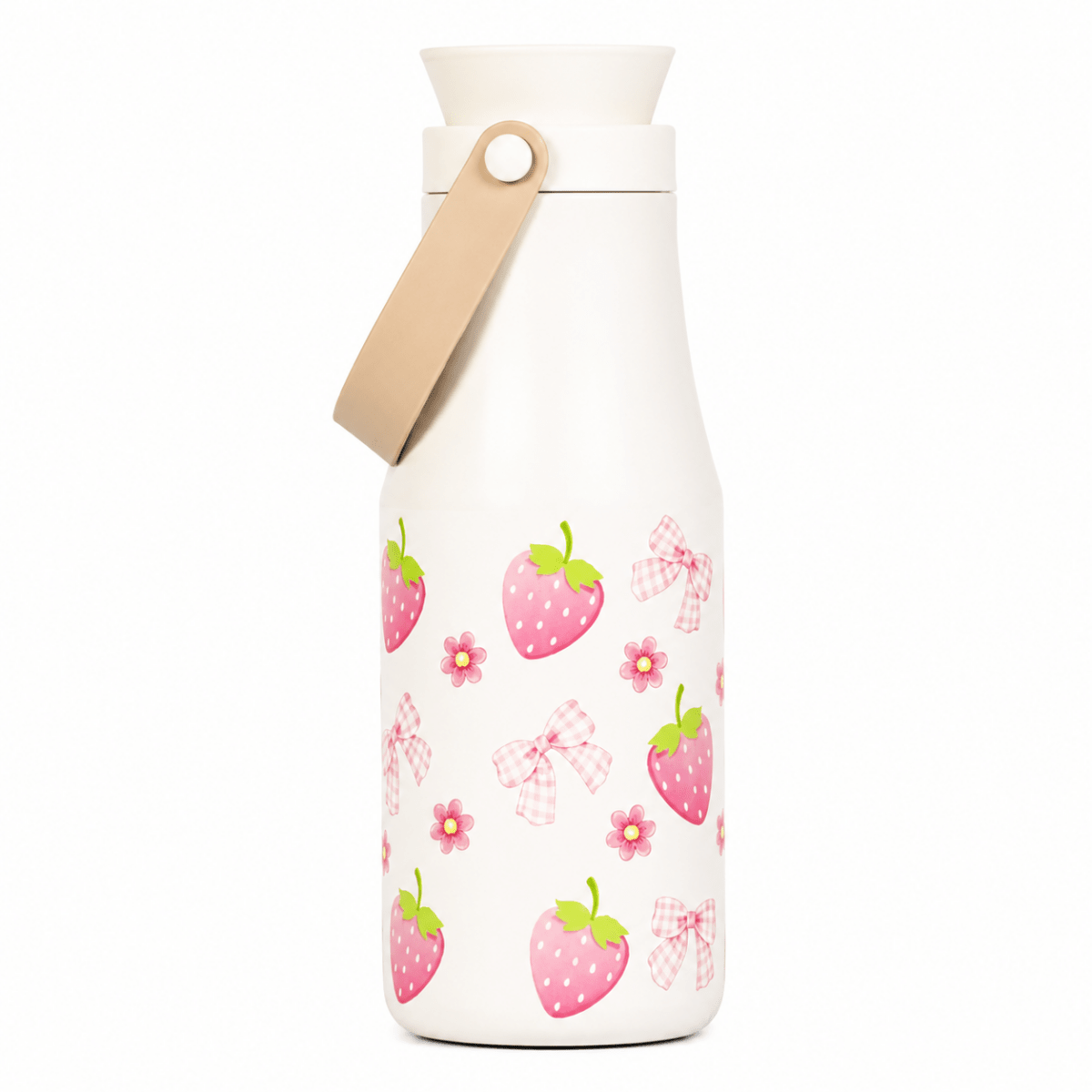 Berry Bow Bottle — Leakproof & Insulated 500 ML - Memories InsiteBERRY BOW BOTTLE MILK WHITE 500 ML
