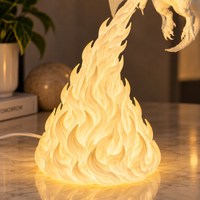 3D Dragon Flame Lamp | LED Dragon Night Light with Fire Effect | Fantasy Decor Lamp