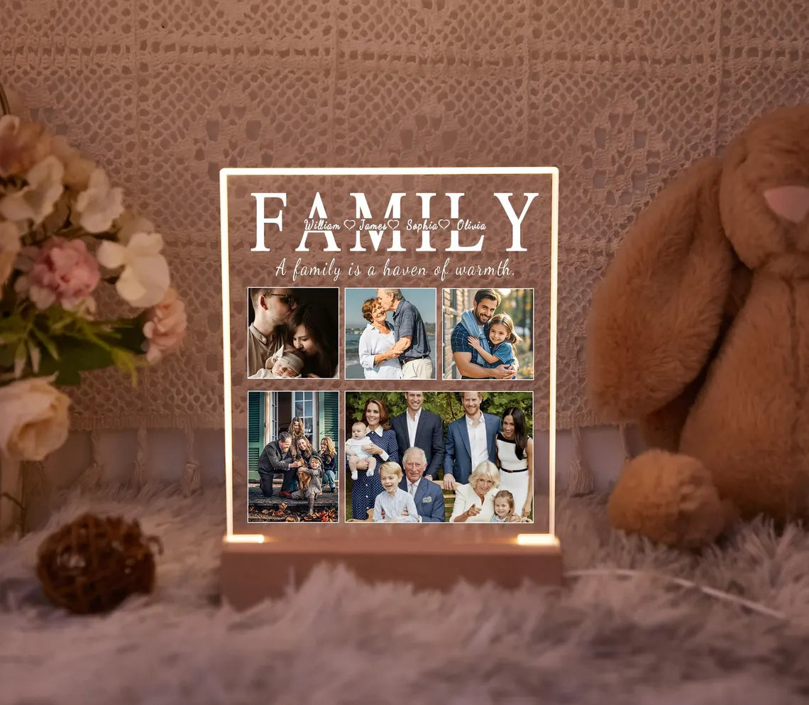 Personalized Family Photo Collage LED Light