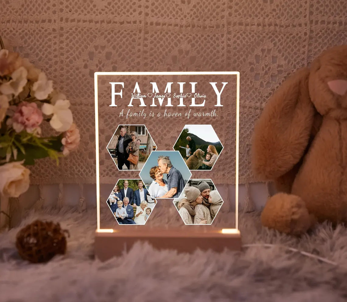 Personalized Family Photo Collage LED Light