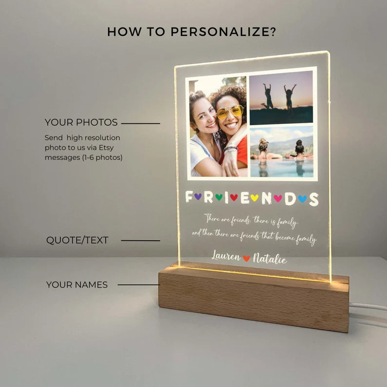 Personalized Photo Picture LED Night Light Stand