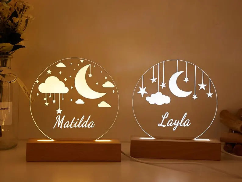 Personalized Clouds Night light With Name