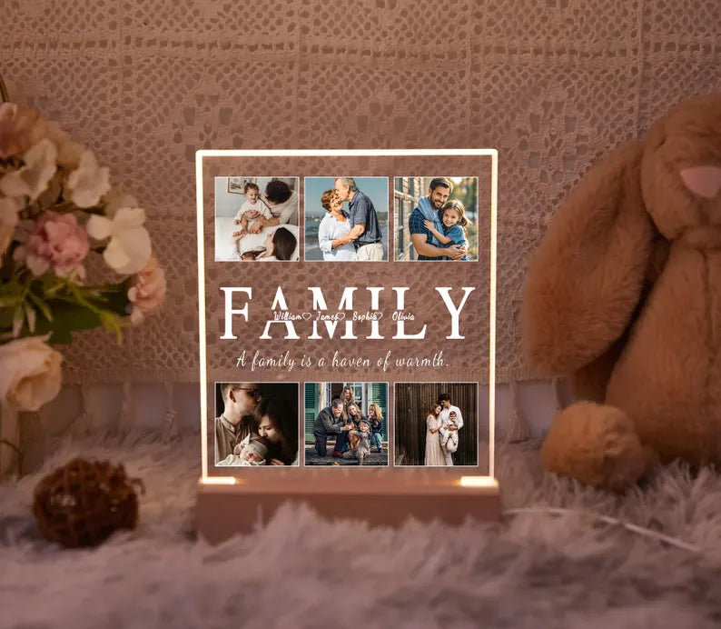 Personalized Family Photo Collage LED Light