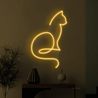 Cat Silhouette Neon Wall Light – Modern LED Glow for Home & Room Décor