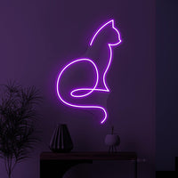 Cat Silhouette Neon Wall Light – Modern LED Glow for Home & Room Décor