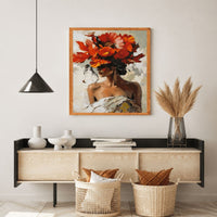 Elegant Woman with Floral Hat Canvas Wall Art