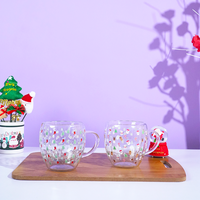 Set of 2 Memories Insite – Santa & Tree Christmas Glass Mug
