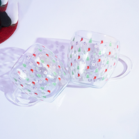 Set-2 Christmas Tree & Stocking -Double Wall Glass Mug