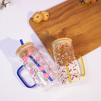 Cherry Bloom Glass Tumbler Set (Set of 2)